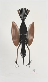 Kenojuak Ashevak (1927 - 2013), "Shore Bird's Descent"