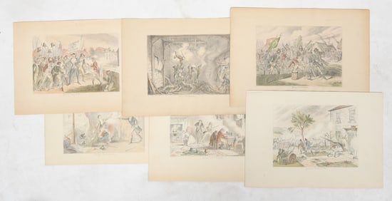 George Cruikshank (1792-1878), Six Drawings of the Irish Rebellion of 1798