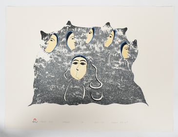 Saila Pitaloosie (Inuit 1942-2021), Lithograph - "Departed Souls"