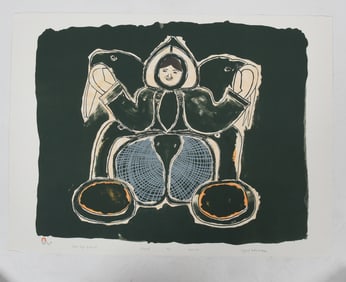 Mayoreak Ashoona (b.1946), Lithograph, "Woman Sings of Animals" (MaybeLot)