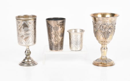 A Group of Silver Kiddush Cups