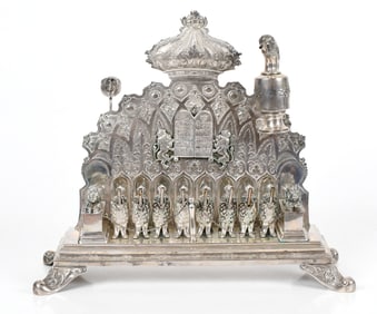 A Large Continental .800 Silver Menorah