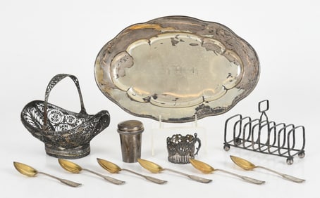 A Group of Silver Tableware
