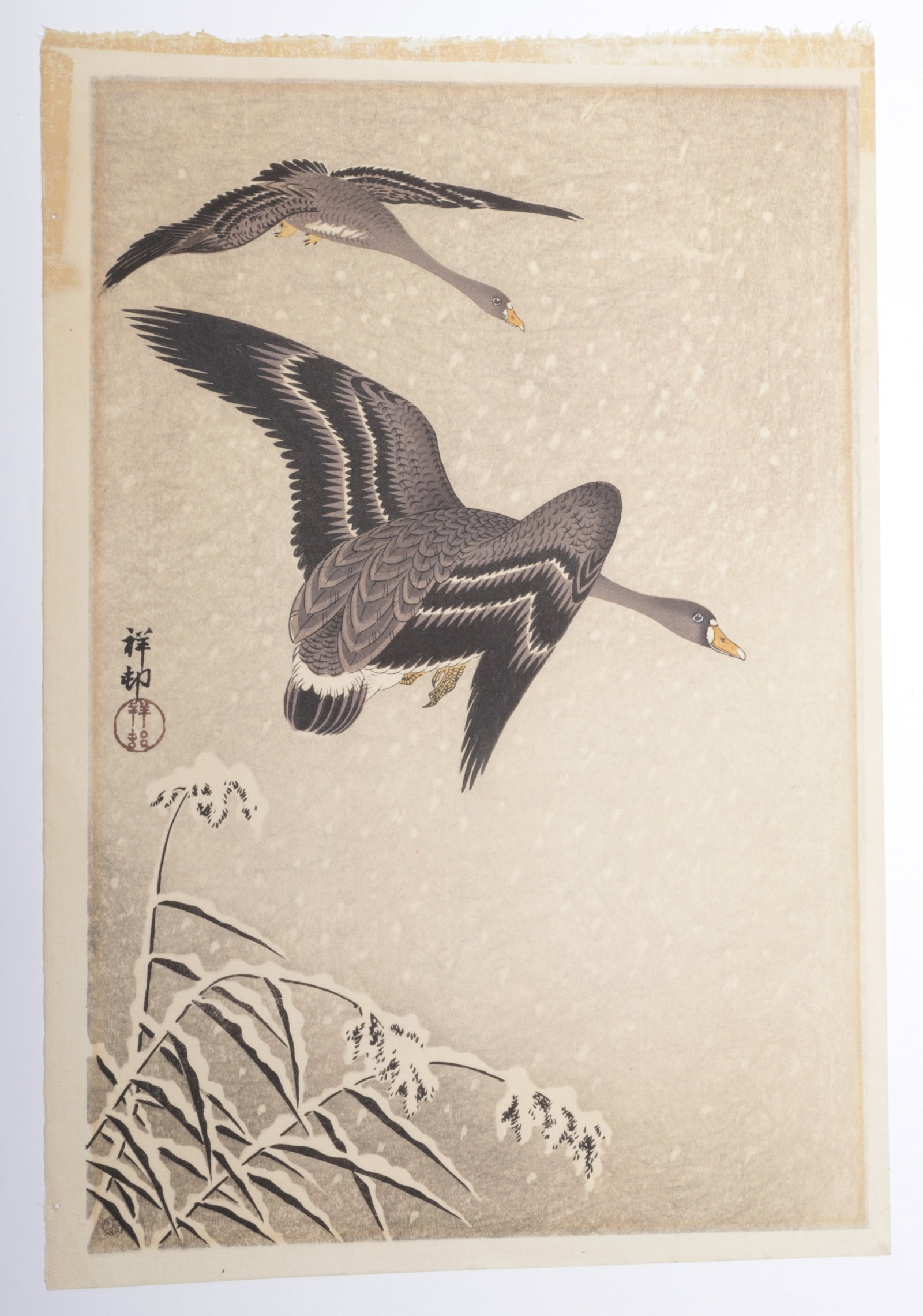 Ohara Koson (1877-1945), Woodblock of Two Geese (1 of 5)