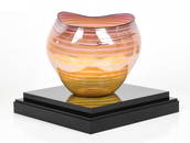 Dale Chihuly (b. 1941), Coral Basket with Golden Wrap