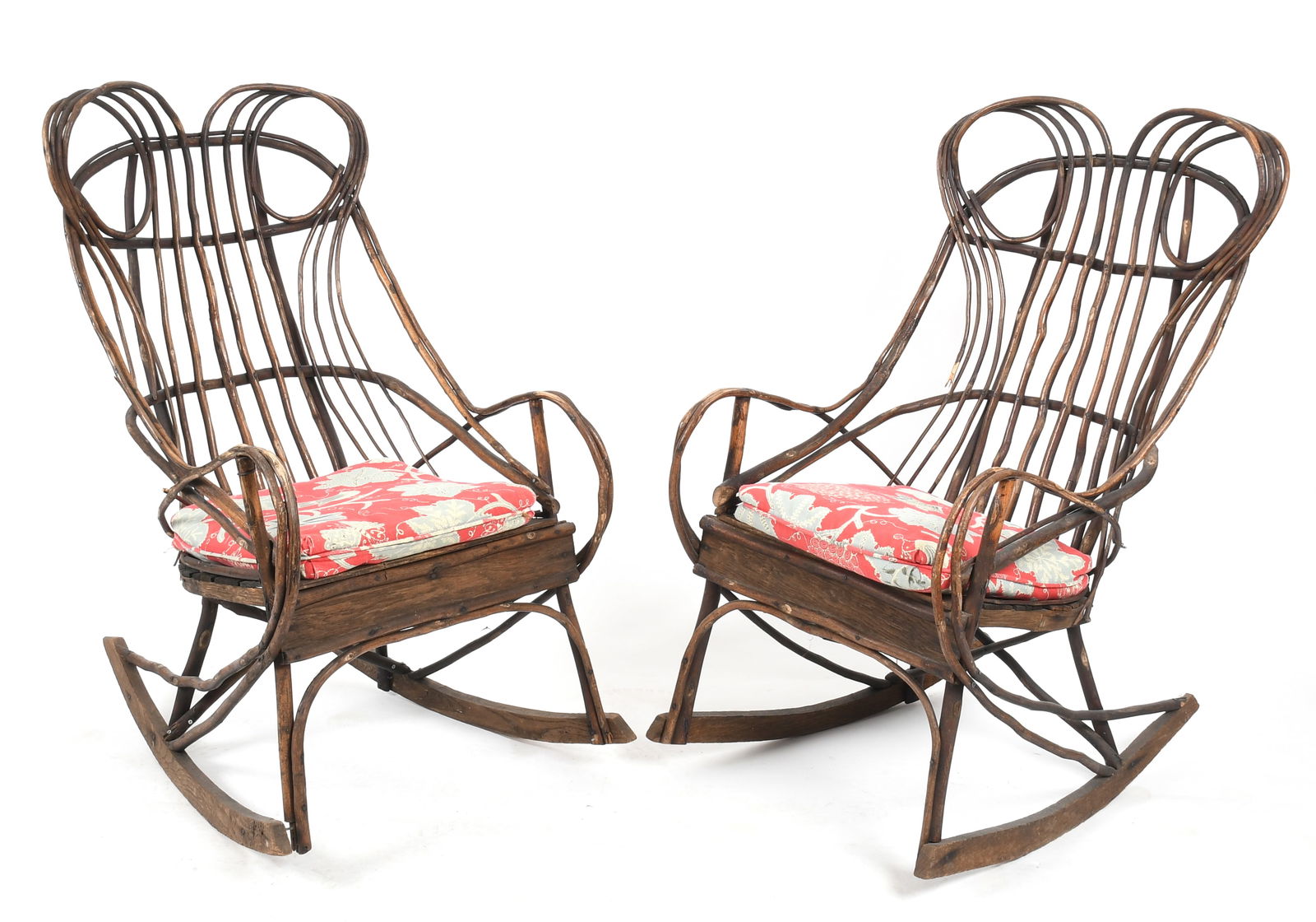 Pair of Adirondack Style Twig Bentwood Rocking Chair, First Half 20th Century (1 of 9)