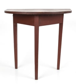 Federal Country Painted Softwood Demilune Console Table, Early 19th Century