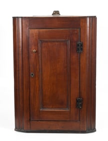 Chippendale Cherry Hanging Corner Cupboard, Late 18th Century and Later