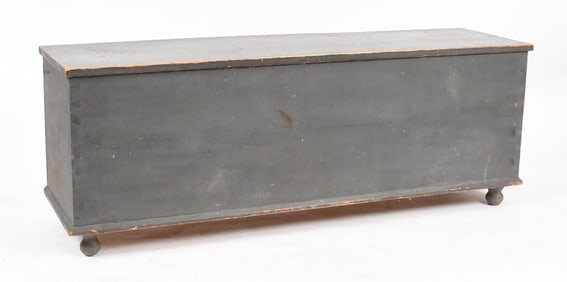 American Slate Gray-Painted Pine Blanket Chest, 19th Century