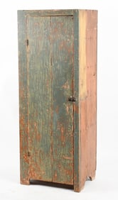 American Country Painted Chimney Cupboard, 19th Century