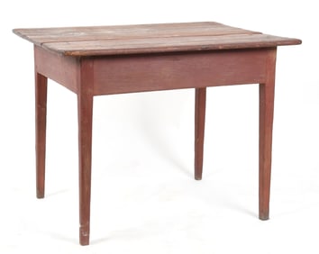 Federal Red-Painted Softwood Tavern Table, Early 19th Century