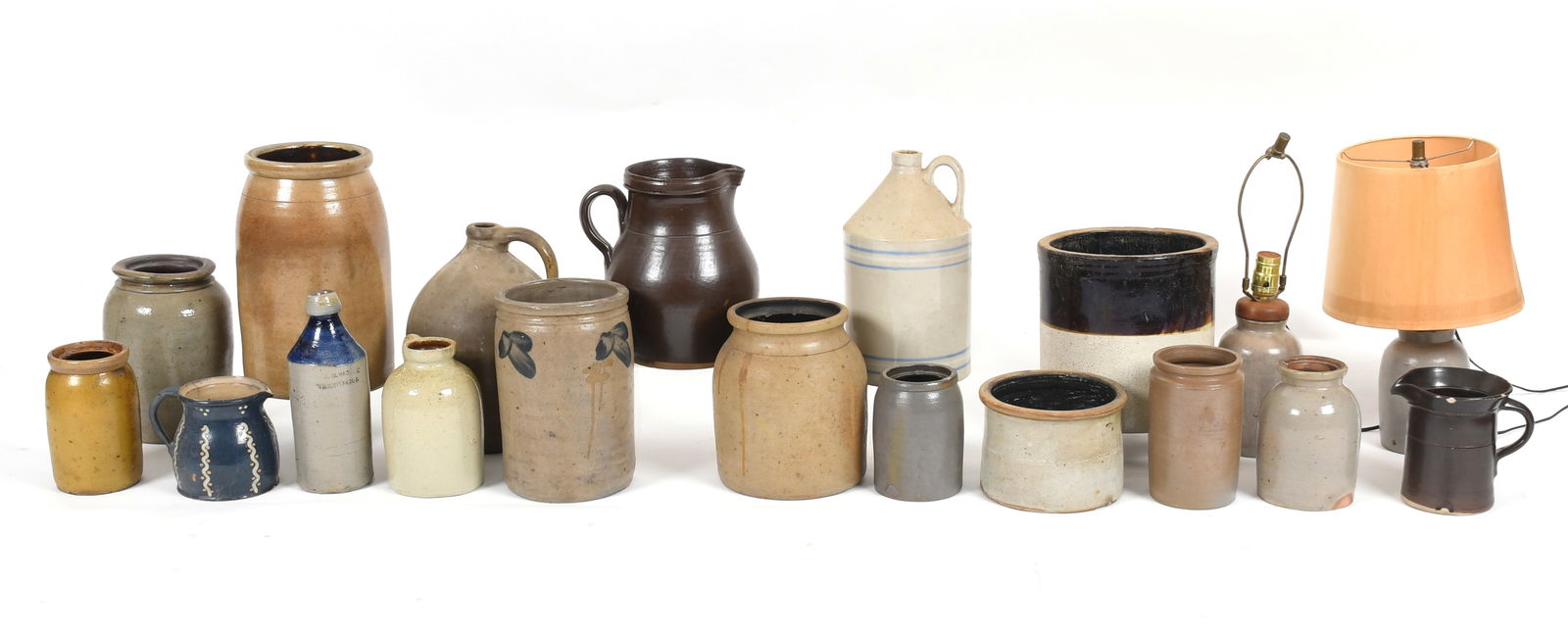 Nineteen Pieces of American Salt Glazed Stoneware and Others, 19th-20th Century (1 of 13)