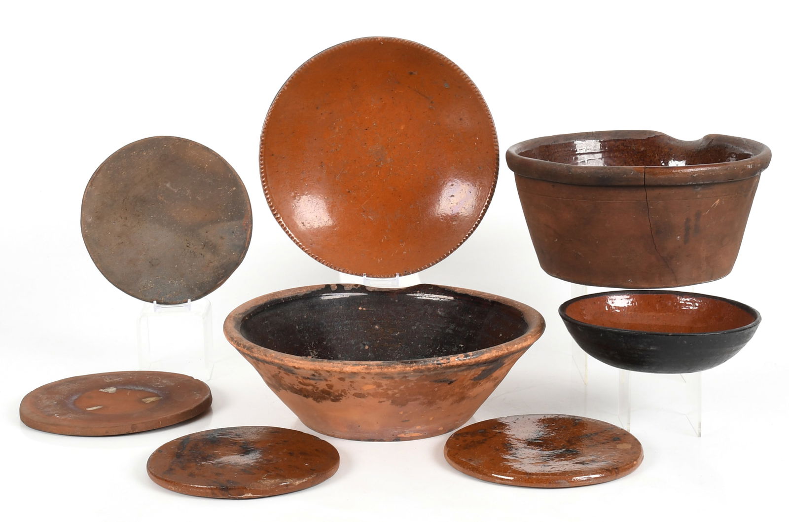 Assembled Group of American Redware, 19th Century (1 of 14)