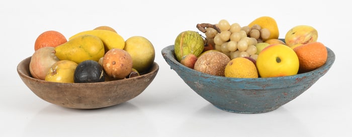 Large Group of Vintage Italian Carved Alabaster Fruit, Mid 20th Century