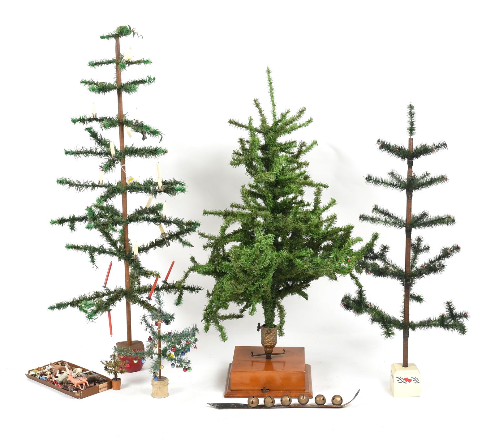 Group of Vintage Feather Trees, Christmas Decorations and Related Articles, 20th Century (1 of 14)