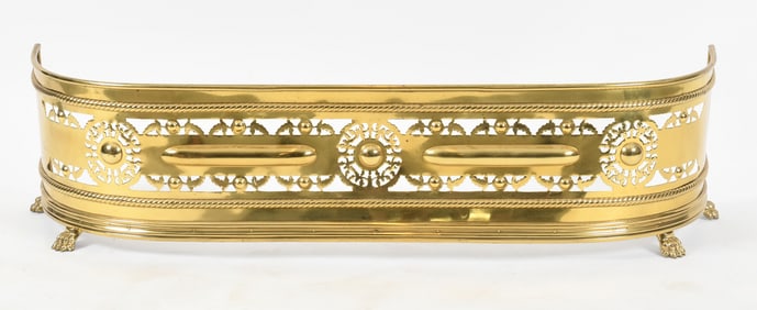 Regency Style Pierced Brass Fire Fender, Late 19th Century