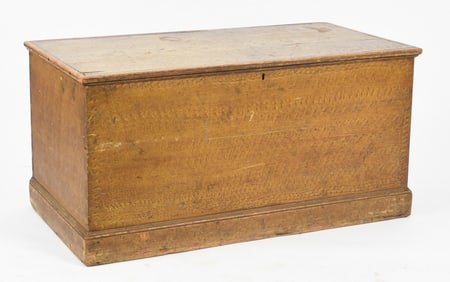 American Paint Decorated Pine Blanket Chest, First Half 19th Century