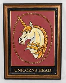 A Decorative Tavern Sign, Unicorns Head
