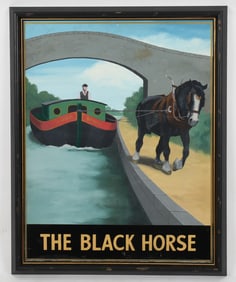 A Decorative Tavern Sign, The Black Horse