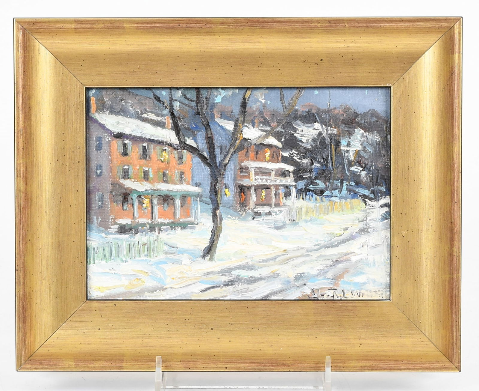 Christopher G. Willett (Bucks County, Born 1959) River Road Lambertville: Christopher G. Willett (Bucks County, Born 1959) River Road Lambertville Oil on board, signed at the lower right. Dimensions: 5in x 7in, the frame 8in x 10in. 