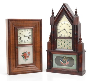 Two Federal Mahogany and Rosewood Shelf Clocks, 19th Century