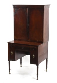 New York Federal Mahogany Secretary Desk, Circa 1815