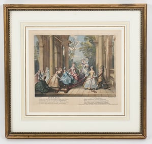 A Colored Engraving After Nicolas Lancret