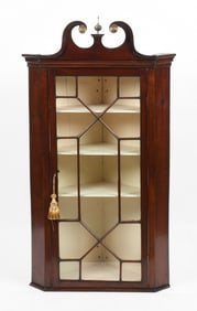 George III Mahogany Hanging Corner Cupboard, Fourth Quarter 18th Century