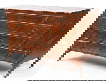 Italian Neoclassical Marquetry Inlaid Walnut Commode, Late 18th Century