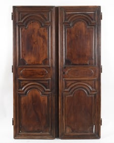 Large Pair of Louis XIV Walnut Armoire Doors, Early 18th Century