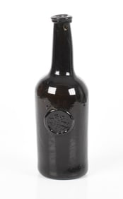 George III Sealed Black Glass Wine Bottle, G.G. Williams, 1796