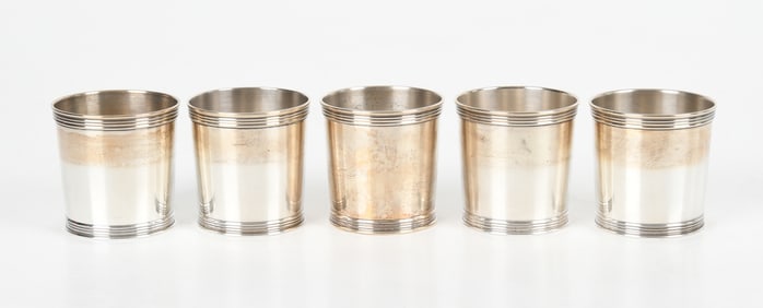 Five Sterling Silver Mint Julep Cups