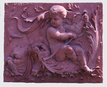 A Large Terracotta Garden Plaque