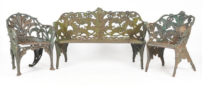 Three Pieces of Cast Iron Garden Furniture