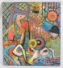 Florence Grace Putterman (1927-2021), Acrylic and Sand on Canvas