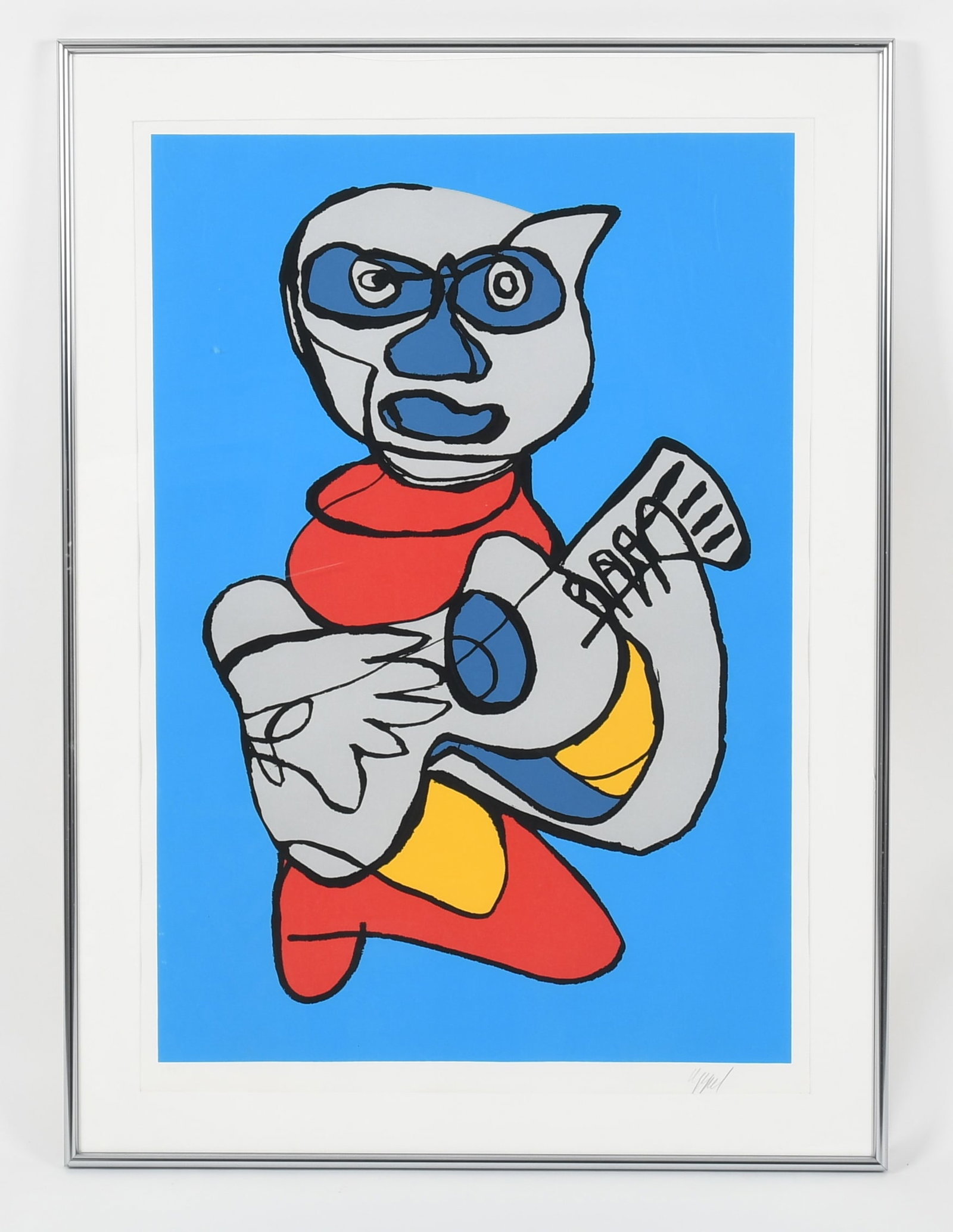 Karel Appel (Dutch, 1921-2006), Lithograph: Karel Appel (Dutch, 1921-2006), Lithograph "Guitar Player", 1977, pencil signed at the bottom right and marked E.P.I. Dimensions: sight is 39 1/2" x 27 1/4",