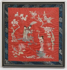 A Chinese Silk Embroidered Panel