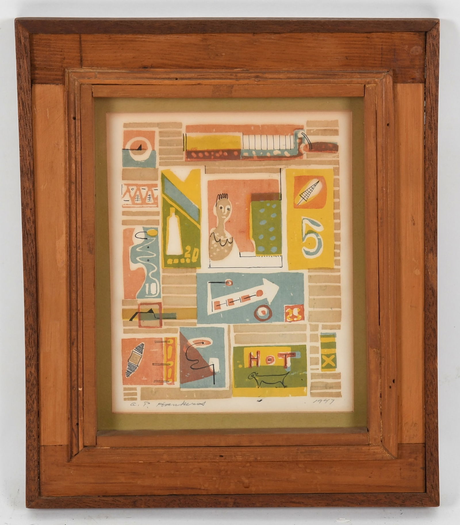 Abraham P. Hankins (1904 - 1963) Woodblock Print (1 of 4)