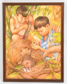 Antonio Mahilum (Filipino, 1948-2008), Acrylic on Panel