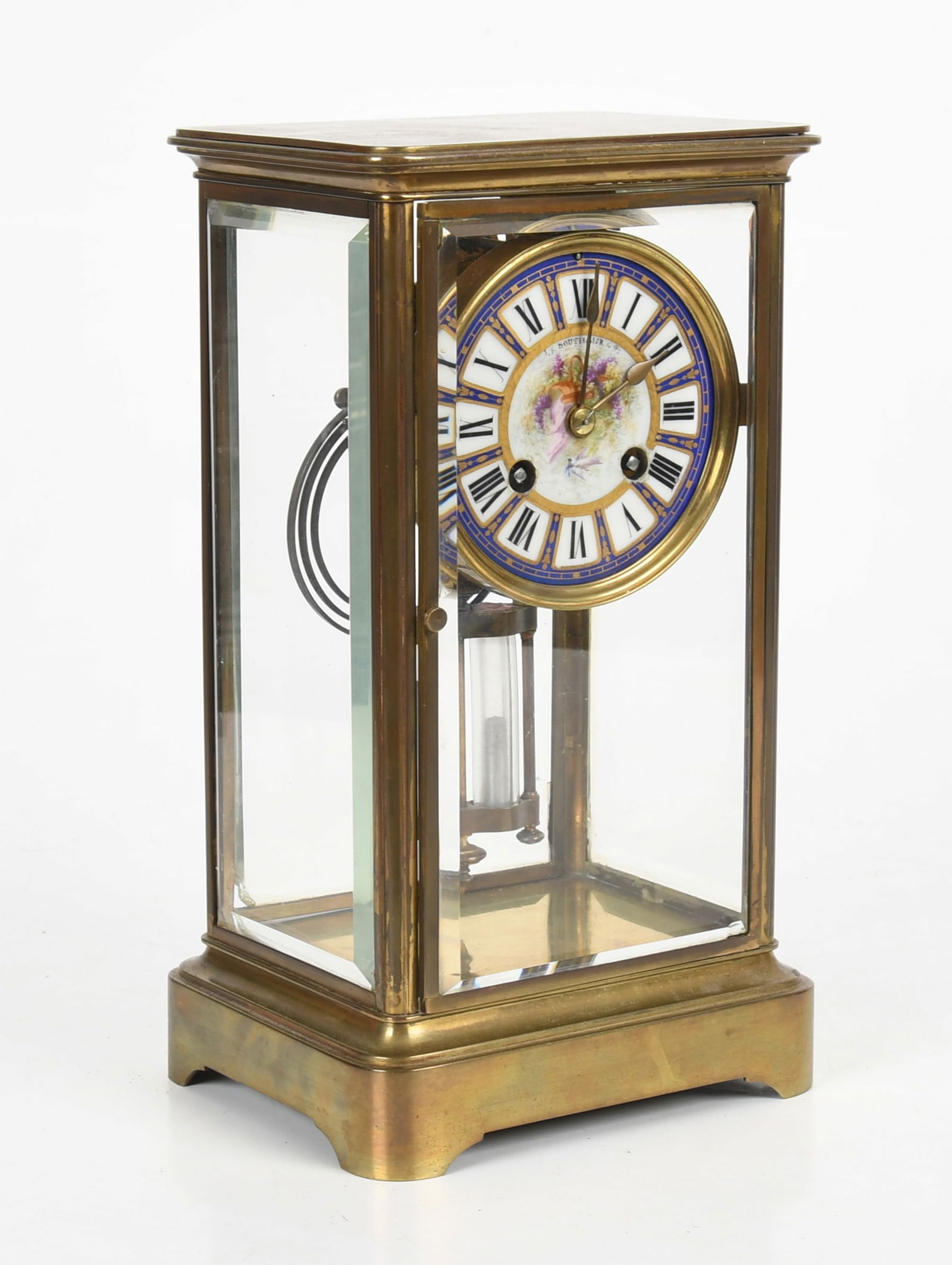 French Crystal Regulator Mantel Clock, Retailed by Le Boutillier & Co., New York (1 of 6)