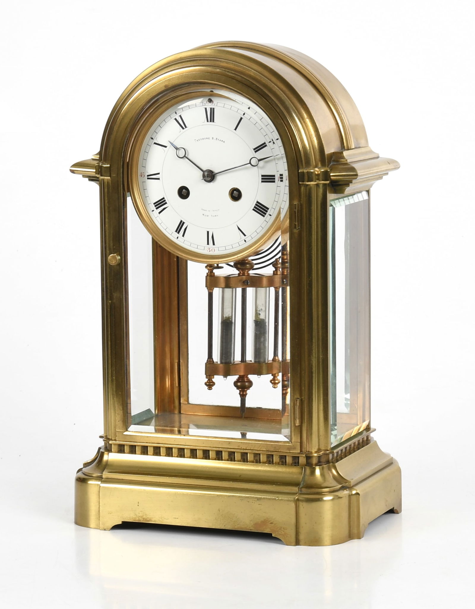 French Crystal Regulator Mantel Clock, Retailed by Theodore B. Starr (1 of 8)