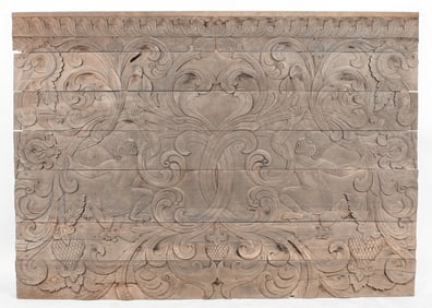 Large Southeast Asian Relief Carved Paneling