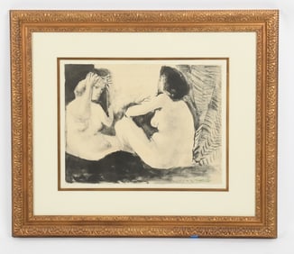 Pablo Picasso (After) - Homme Couche et Femme Assise