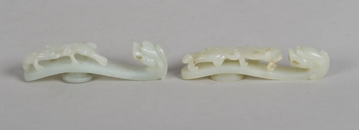 Two Chinese Jade Belt Hooks