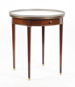 Directoire Style Mahogany and Marble Bouillotte Table