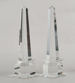 A Pair of Crystal Obelisks