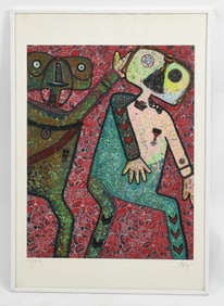 Enrico Baj (Italian, 1924-2003), Mixed Media Screen Print on Paper