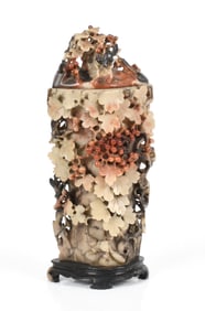 A Chinese Soapstone Covered Vase