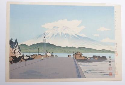 Three Japanese Woodblock Prints, Including Bakufu Ohno
