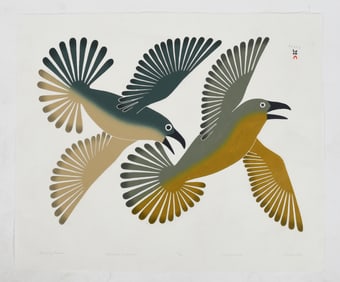 Kenojuak Ashevak, (1927-2013), Stonecut and Stencil Print